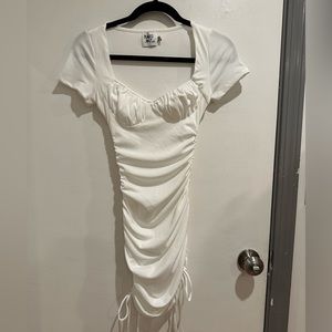 White ruched dress